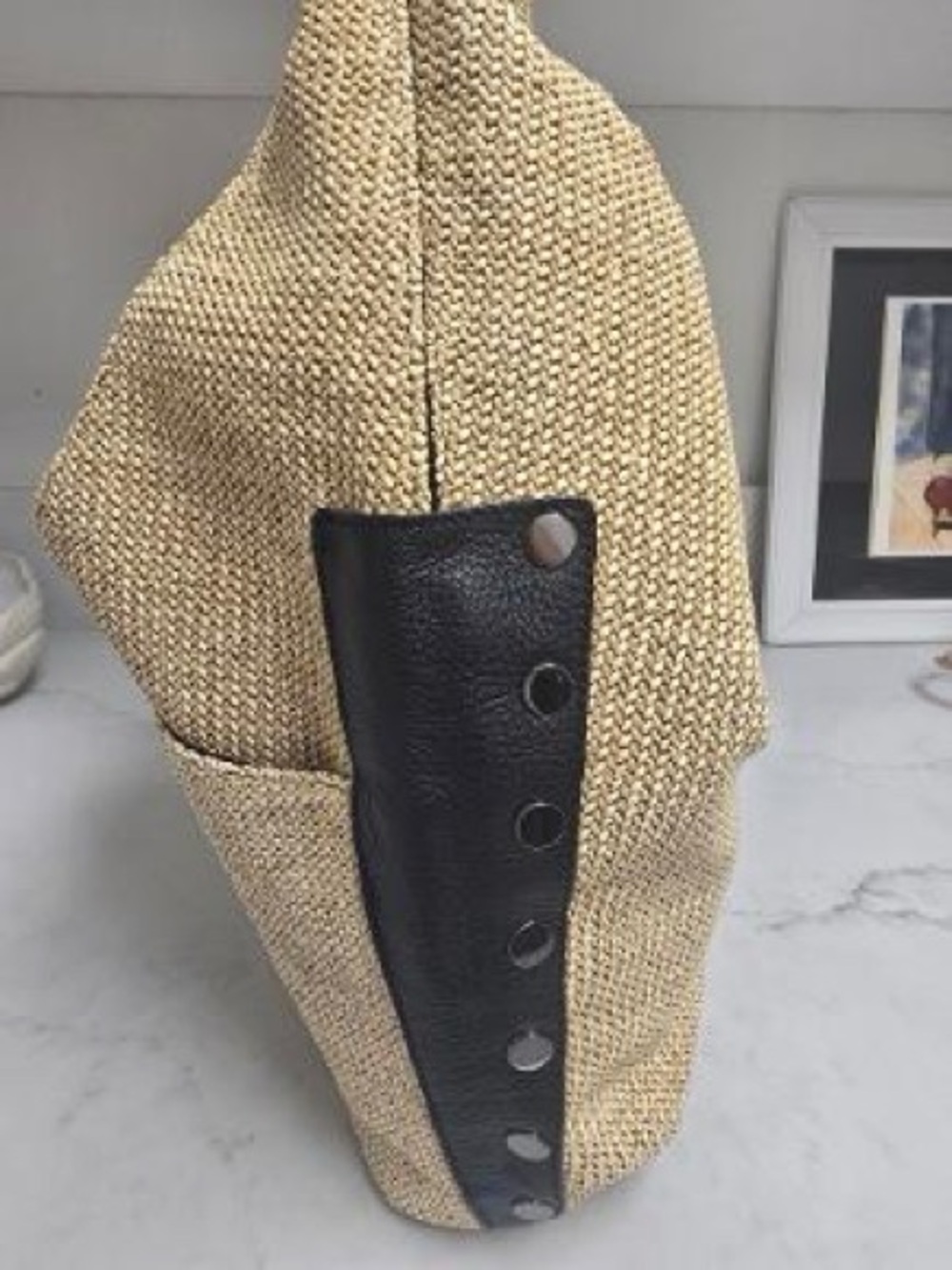 Hammitt TOM Large Natural Beige Woven Shoulder Hobo NWOT - Picture 2 of 4